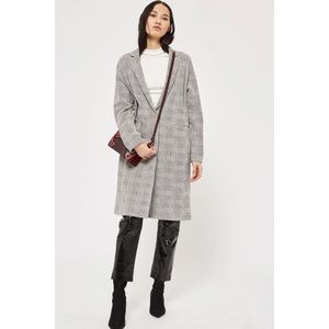 TOPSHOP Plaid Jersey Duster Coat
